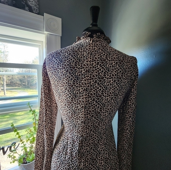 *NWT* ASOS Frill Neck Mini Leopard Print Dress - Picture 6 of 6